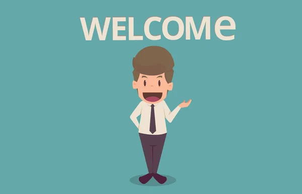 İşadamı welcome.cartoon iş başarı 