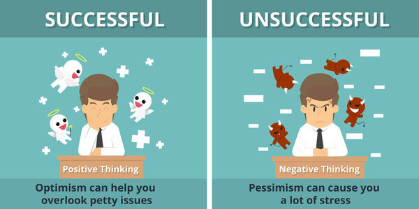 Businessman successful and Businessman unsuccessful.Cartoon of b