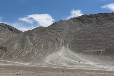 Two motorcycles on magnetic hill in Leh, ladakh, India, Asia clipart