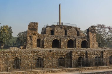 Ashoka ayağı piramit yapısı ve Feroz Şah Kotla bir köpek hakkında