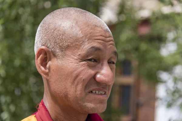 Yan portre eski bir Tibet Budist rahip