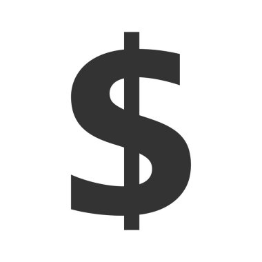 Doları sembol simge beyaz arka plan üzerinde