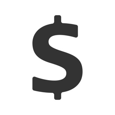 Doları sembol simge beyaz arka plan üzerinde