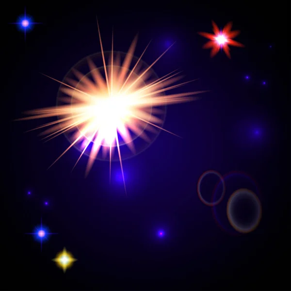 Великий ефект спалаху космічної зірки. Векторні ілюстрації — стоковий вектор