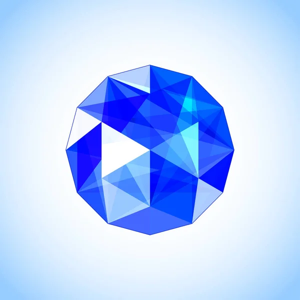 Realistische sapphire gevormd. Blauwe edelsteen. Vectorillustratie. — Stockvector