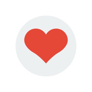 Kırmızı kalp Sevgililer günü düz simgesi.