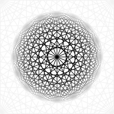 Arka plan ile kesişen geometrik şekiller. Dönen yıldız geometri.