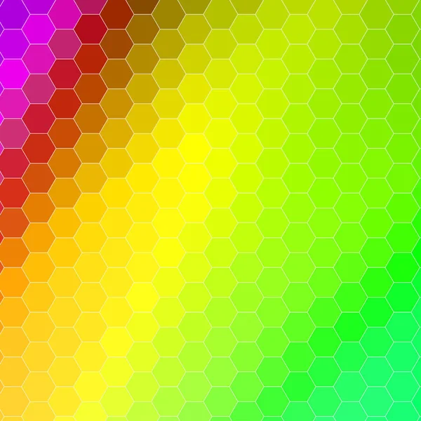 Einfache geometrische Sechseck farbigen Regenbogen-Vektor Hintergrund — Stockvektor