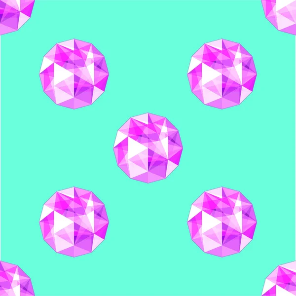 Motif sans couture de gemmes d'améthyste violet réaliste. Illustration vectorielle . — Image vectorielle