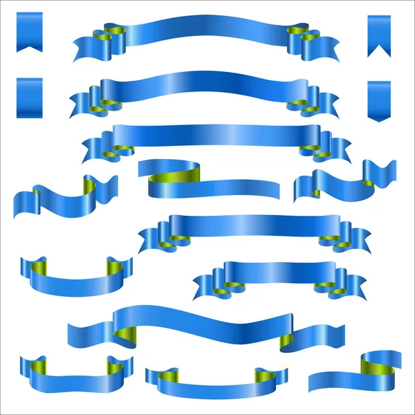 Blaue Bänder mit Farbverlauf, Vektorillustration — Stockvektor