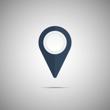 Koyu mavi harita işaretçi simgesi. Vektör öğesi