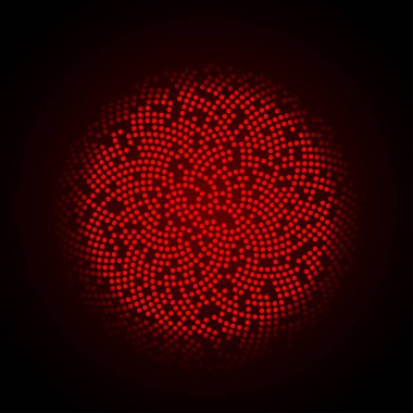 soyut daire kırmızı bir arka plan noktalı. Vektör çizim