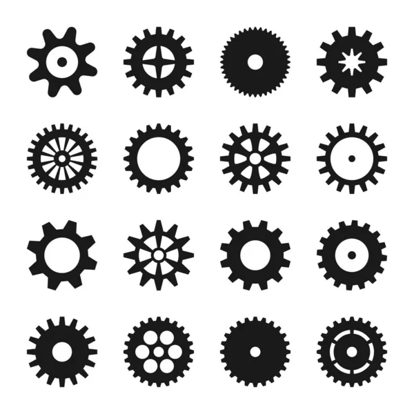 Cogwheel pictogrammen collectie. Symbolen voor technologisch ontwerp. — Stockvector