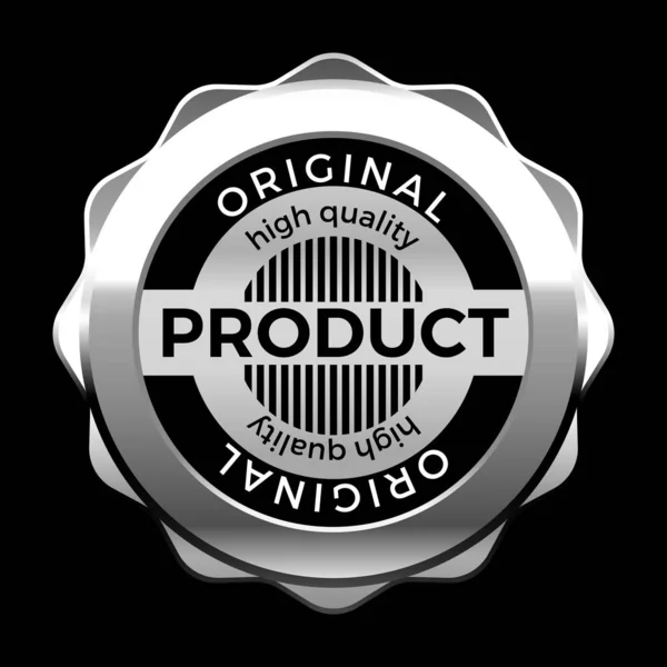 Silver original product premium sale badge. Vector design element — Stock Vector