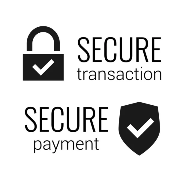 Güvenli bağlantı ikonu vektör illüstrasyonu izole, düz stil güvenli ssl kalkan simgeleri