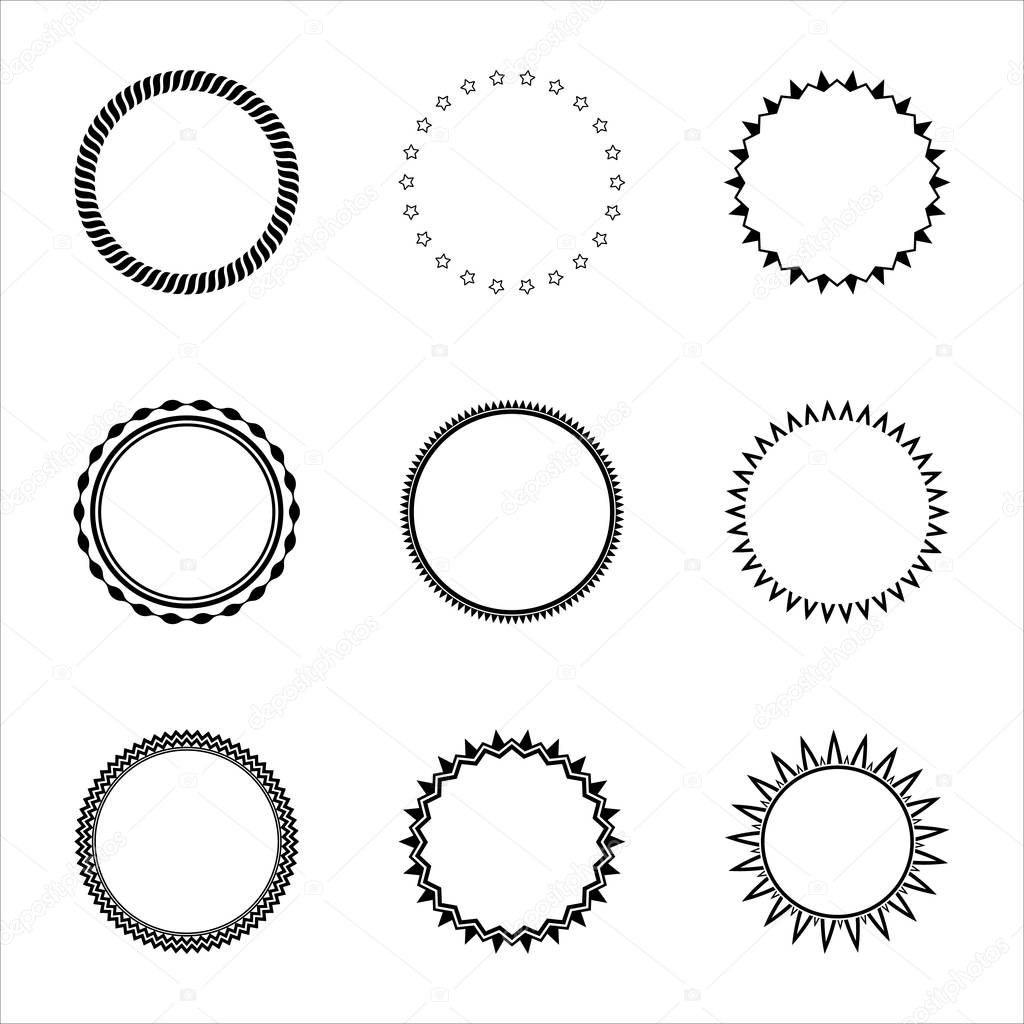 Simple round frames collection. Vector design elements 
