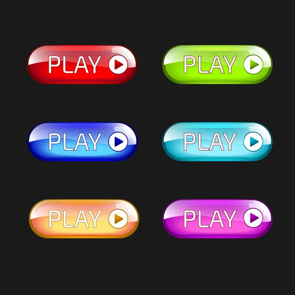Set of colorful glass buttons. Web design elements — Stock Vector