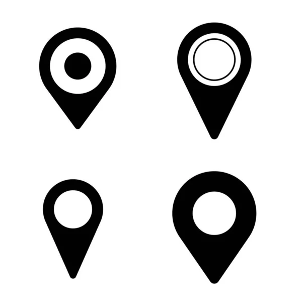 Mappa puntatori impostati. Marcatori cartografici. Collezione di etichette geografiche — Vettoriale Stock