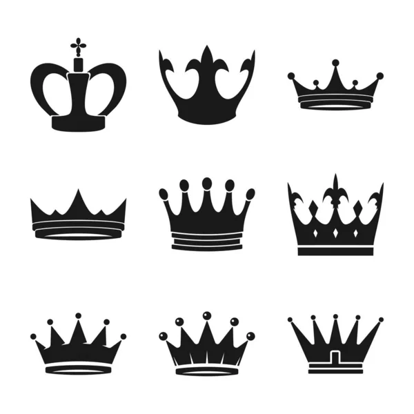 Conjunto de símbolos Corona. Colección de iconos vectoriales — Vector de stock