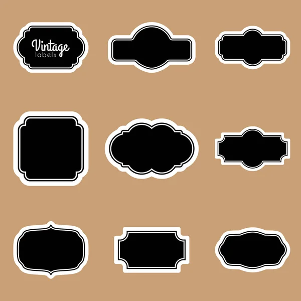 Vintage black labels set. Paper design elements collection — Stock Vector