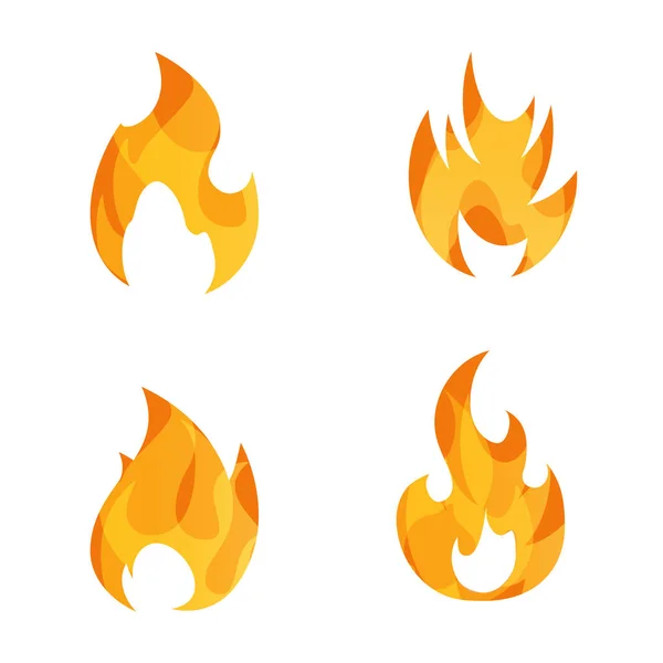 Fire flame logo icon set, vector symbols. Stock illustration — Stock Vector