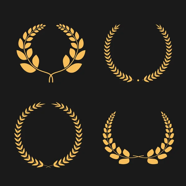 Laurel Wreath symbol collection. Vector design elements. — 스톡 벡터