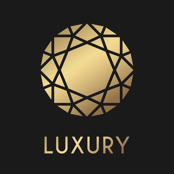 Gold luxury symbol. Jewelry icon. Golden gem vector illustration — Stock Vector