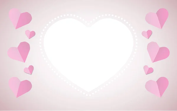Feliz día de San Valentín saludo marco de diseño con corazones. Ilustración vectorial — Vector de stock
