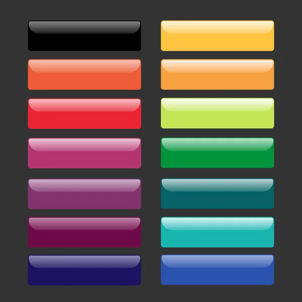 Набор разноцветных стеклянных кнопок. Элементы веб дизайна — стоковый вектор