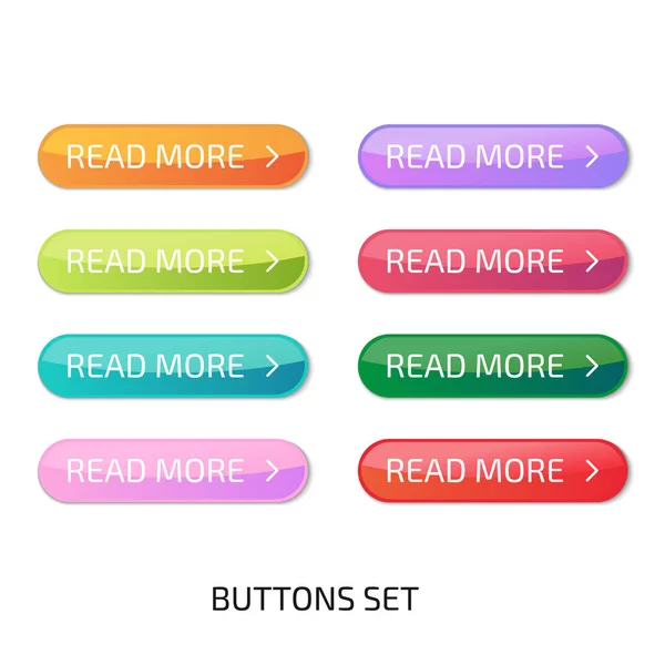 Набор разноцветных стеклянных кнопок. Элементы веб дизайна — стоковый вектор
