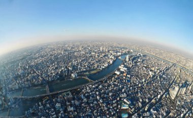 Tokyo skyline from the tower.  clipart