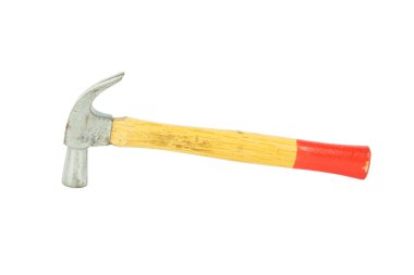 Beyaz arkaplanda metal çekiç
