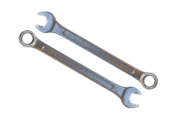 Two Spanners Isolated White Background — Stock Photo, Image