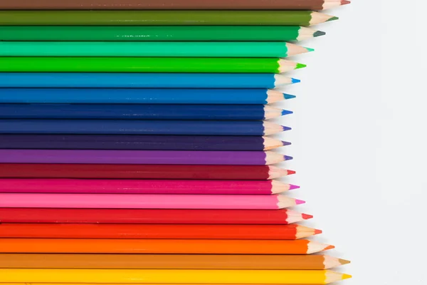 Cerrar Lápices Madera Color Aislados Sobre Fondo Blanco — Foto de Stock