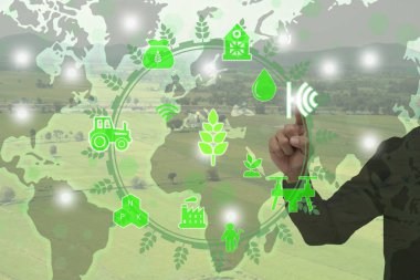 Şeylerin (Tarım kavramı), Internet akıllı tarım, sanayi tarım. Çiftçi gelin el gruptaki kredi dünya harita nasa tarafından artar gerçeklik teknolojisi kontrolü, monitör, Yönetim için kullanmak için