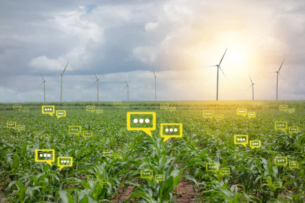 the bubble chat data the detect by futuristic technology in smart agriculture with artificial intelligence to improving yield, efficiency, and profitability in the farmthe bubble chat data the detect by futuristic technology in smart agriculture with