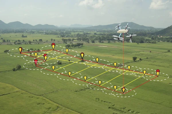 Akıllı tarım kavram, dron kullanmak bir teknoloji tarım zekâ
