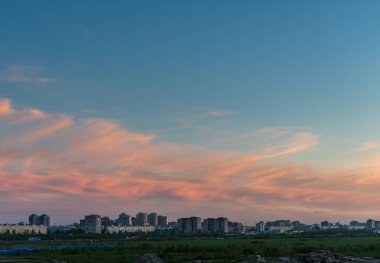 Olağandışı sunset bulvarında Murino, Saint-Petersburg, Rusya Federasyonu