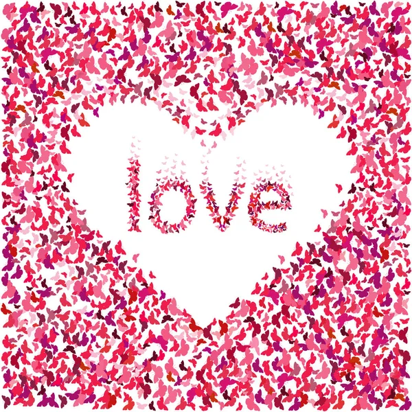 Abstact Sevgililer kartı, düz kelebekler ile dekor