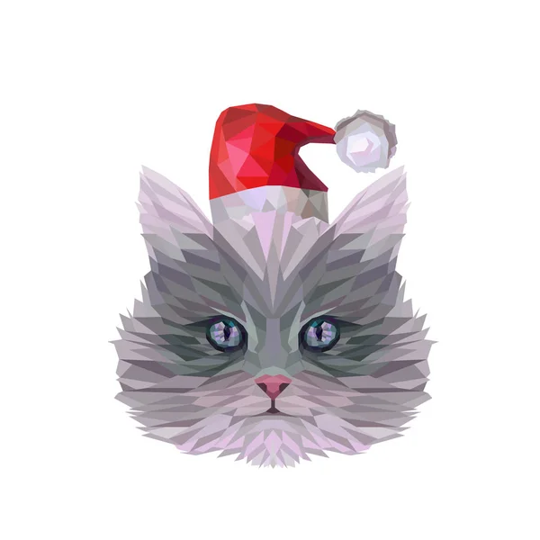 Noel Baba'nın soyut yavru kedi kafa, şapka