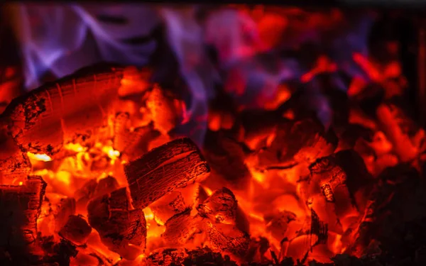 Świecące żar w gorący czerwony kolor, z bliska Obrazek Stockowy