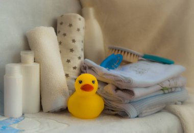 Bebek Hijyen öğeleri lastik ördek ile