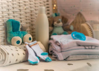 Grup için bebek bezi, krem, meme, çorap compositi şeylerden