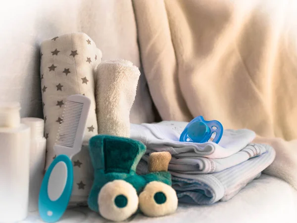 Çocuk Bakımı için bebek eşyaları için aksesuarlar seti — Stok fotoğraf