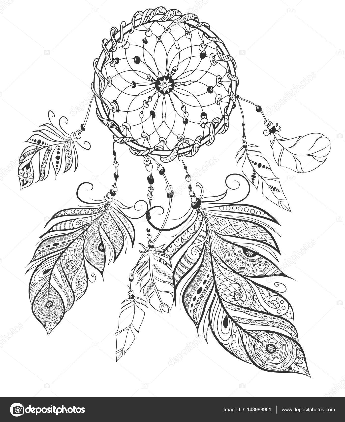 Dream Catcher Volwassen Kleurplaten Fotoboekpagina Bo Ho Stile