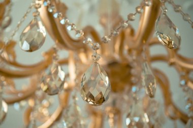 Kristal avize, kristalleri yakın lüks arka plan