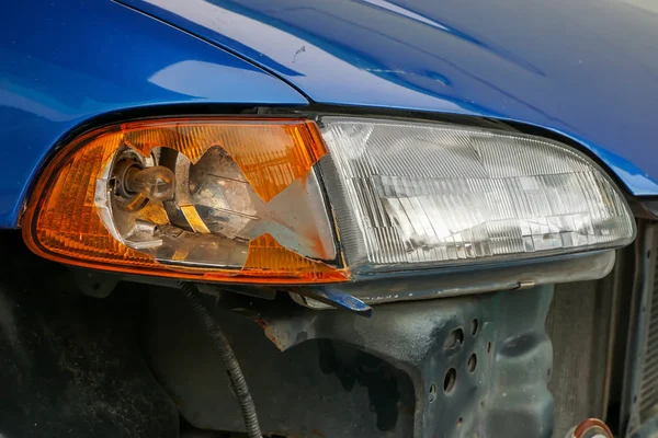 Car lamp broken  from an accident. car crash