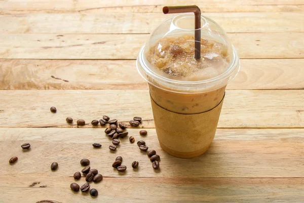 Iced Coffee  On Wooden  Background — Stock Photo, Image