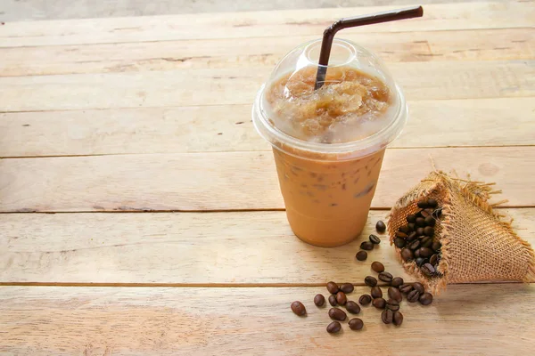 Iced Coffee  On Wooden  Background — Stock Photo, Image