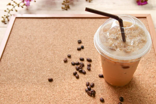 Iced Coffee  On Wooden  Background — Stock Photo, Image